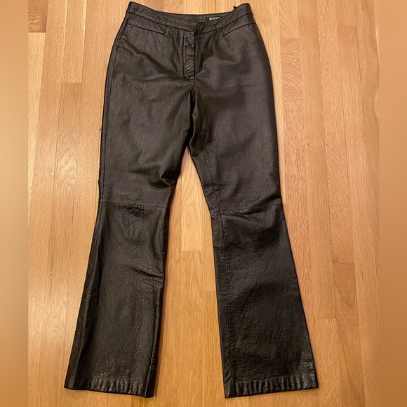 111 State Womens Black Ostrich Leather Pants / Lined / Size 8 - Picture 2 of 11